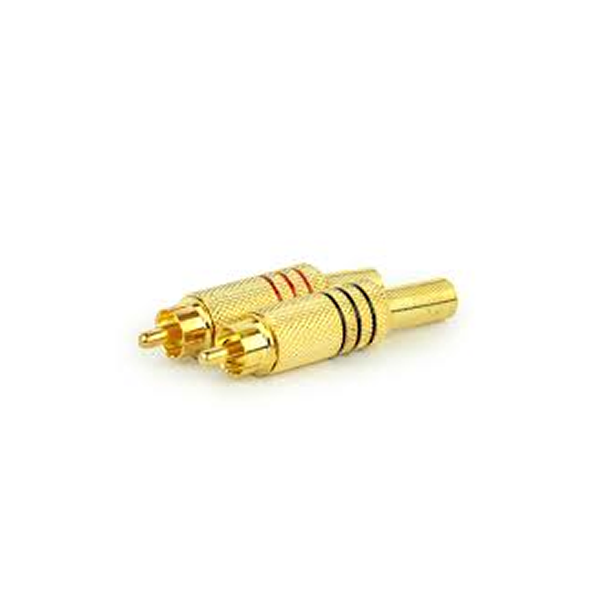 Plug RCA Niquel Dourado 6mm KIT 10 PEÇAS